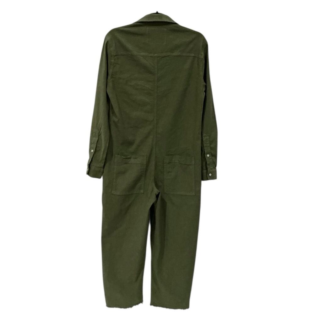 Frank & Eileen Northern Ireland Italian Performance Linen Jumpsuit Army Green XS - Picture 10 of 13